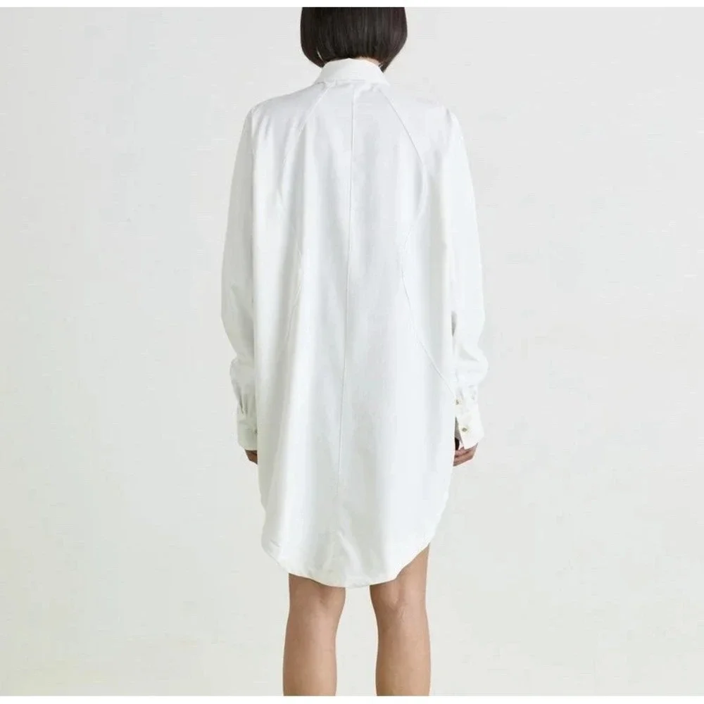 Nike Naomi Osaka Oversized Shirt Dress Shacket Womens Small White FV7804 121